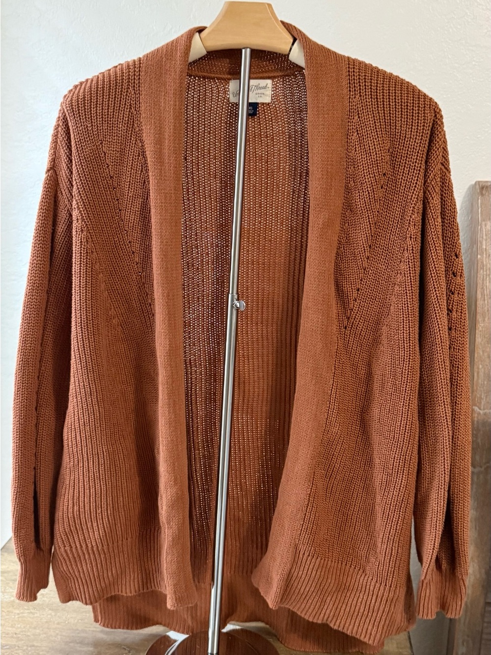 Universal Thread Burnt Orange Open-Front Knit Cardigan Size XS